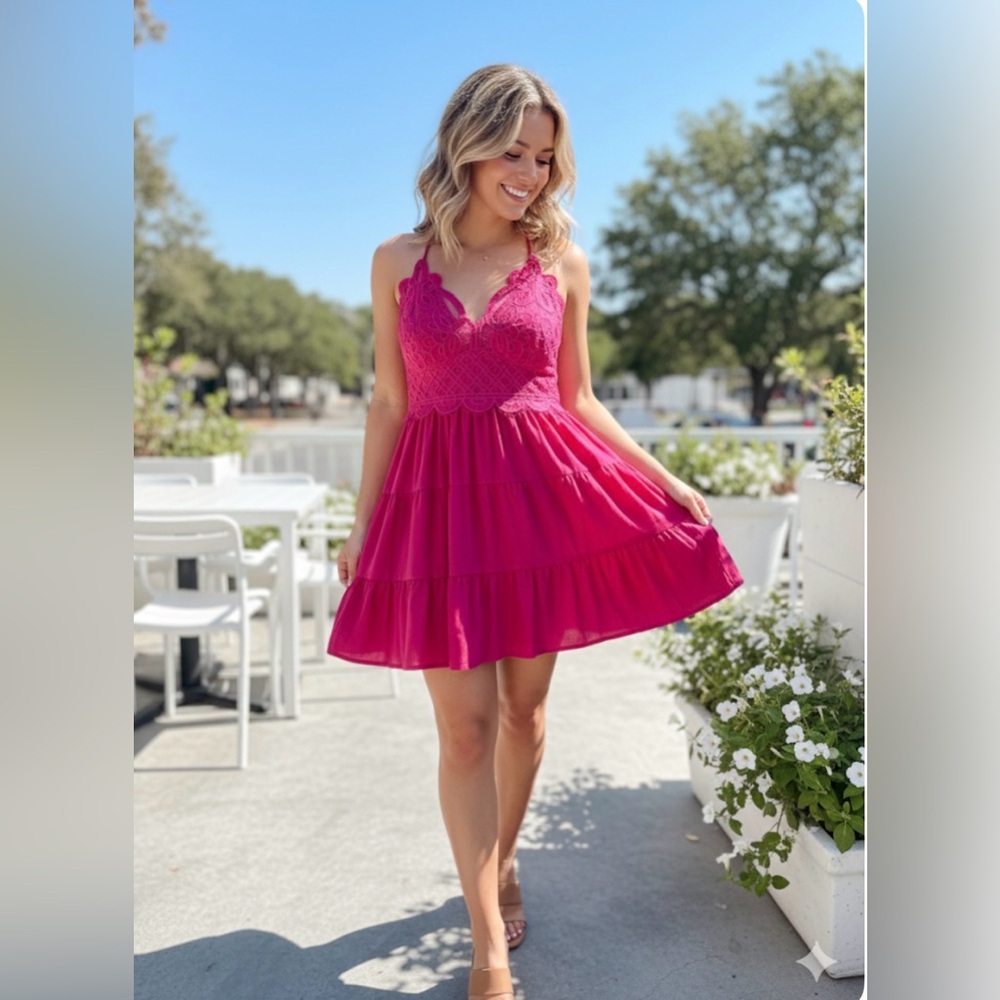 NWT VibrantZenana Adele Pink‎ Lace Dress size 3X